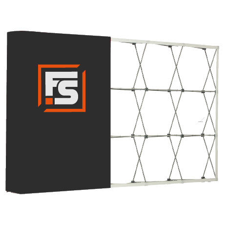 Textilfaltwand | 3 x 3 Felder gebogen | einseitig bedruckt